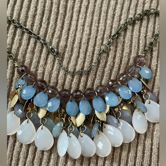 FREE with purchase! Gold and Blue Statement Necklace - Picture 2 of 3